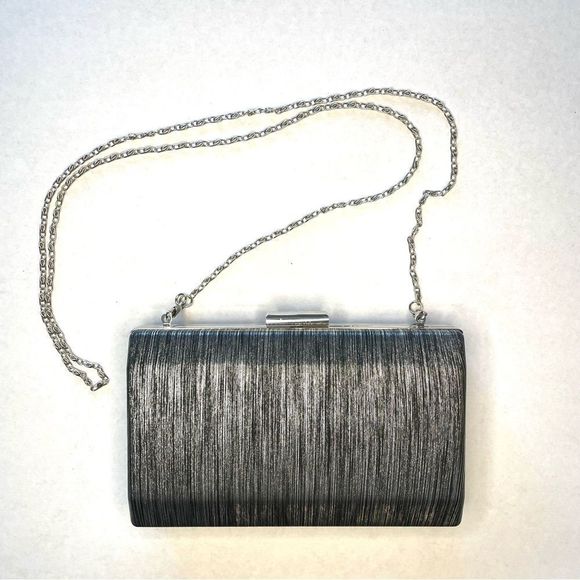 Clutch Bag Removable Chain Black and Silver - Picture 3 of 8